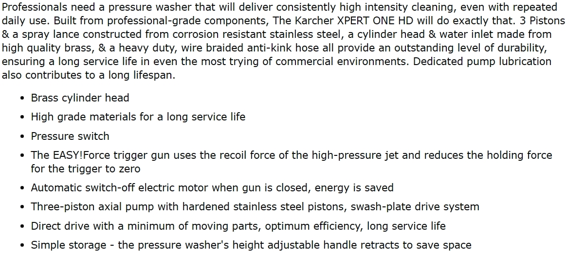 מכונת שטיפה גרניק קרשר KARCHER XPERT ONE HD 2300W TEXT